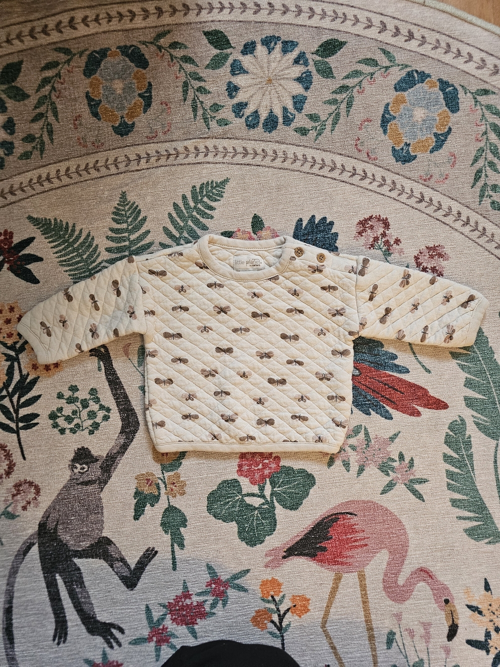 Little Planet - Quilted Cream Butterfly Baby Sweatshirt - Organic Cotton - UEC